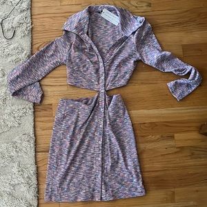 Multi color, never worn, mini collared dress